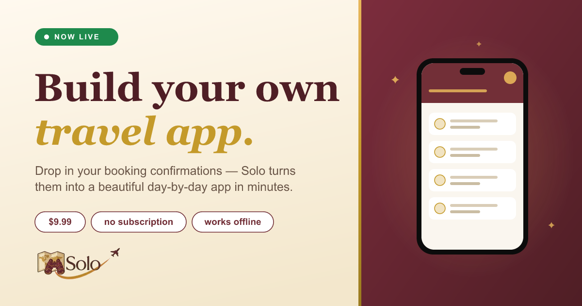 Solo — Build Your Own Travel App